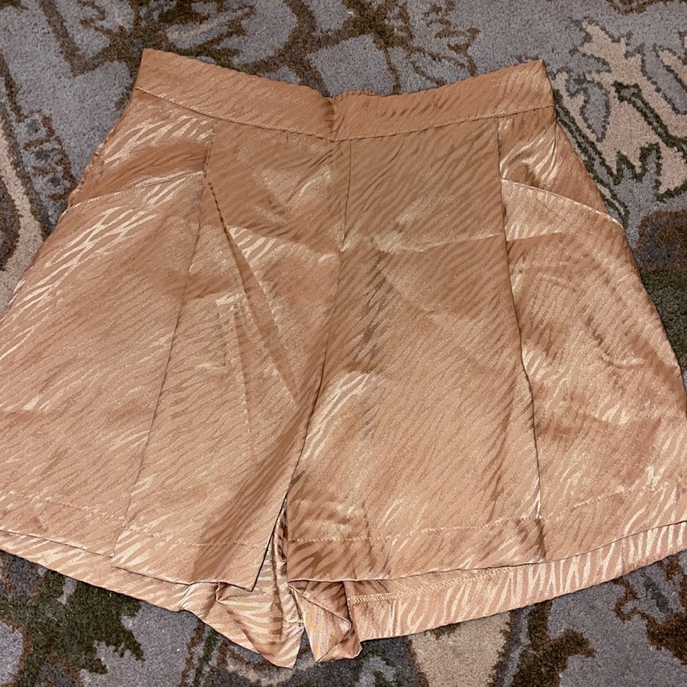 Tan Satin Shorts